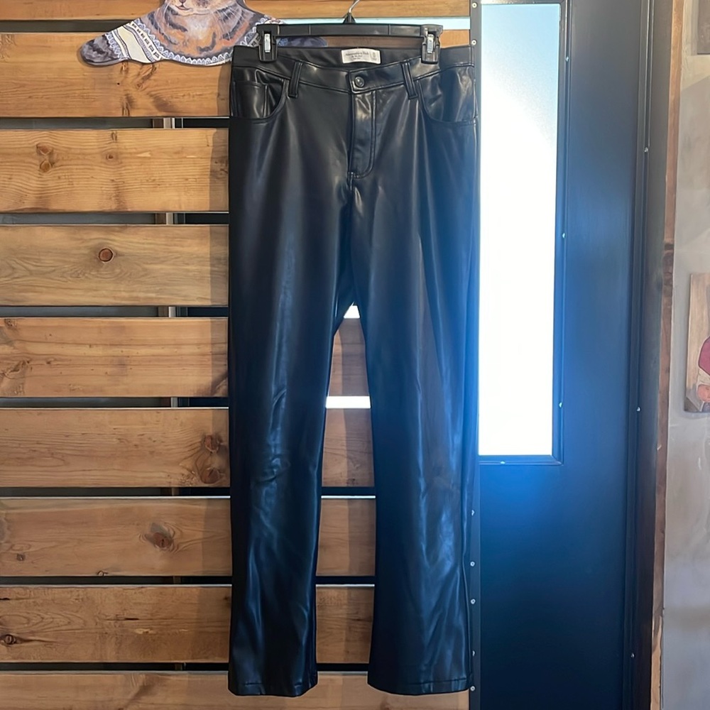 Abercrombie and Fitch, the 90s boot low rise vegan leather pants